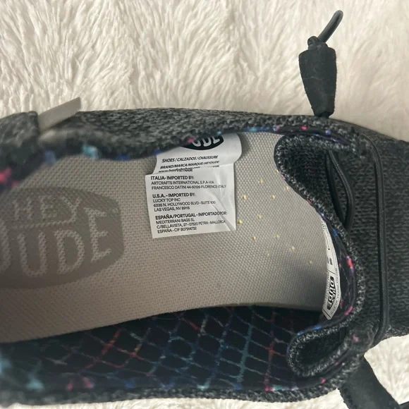 NWOB Hey Dude Wendy Sox Sz: 10 Black/Grey - Picture 3 of 9